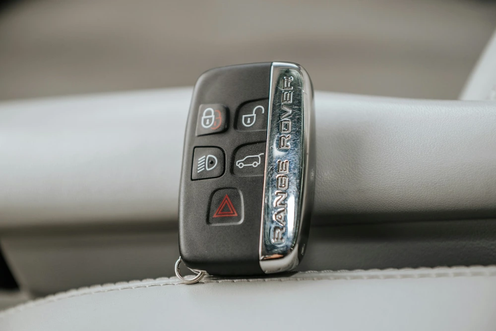 Range Rover key on leather seat